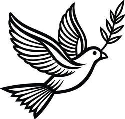 Brid line art in white background