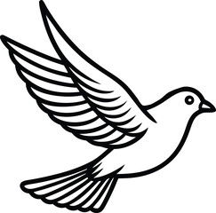 Brid line art in white background