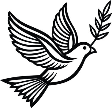 Brid line art in white background