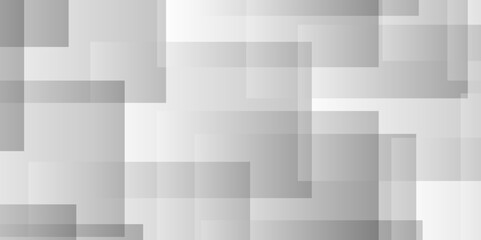 Abstract white and gray background design with layers of textured white transparent material in triangle and squares shapes. White color technology concept geometric line vector background.	