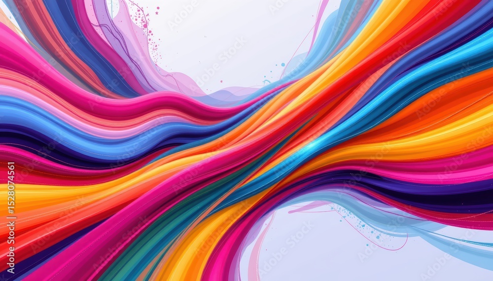 Wall mural vibrant abstract waves in multicolored design featuring dynamic swirls and fluid movement