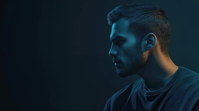 Dramatic Portrait with Blue Lighting