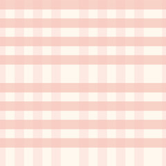 Seamless Vector Tartan Pattern in Soft Pink and Cream Color Palette for Fabric and Digital Use