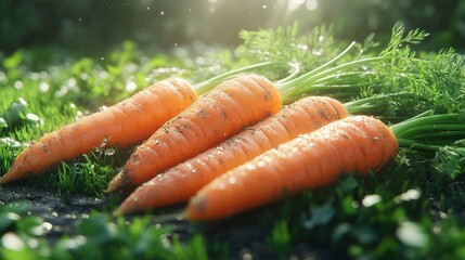 carrots on the grass