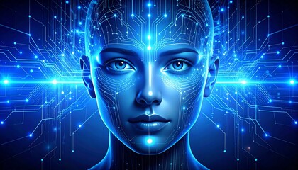 AI Woman with Circuit Brain, and Digital. (1)