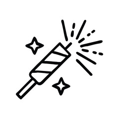 Firework icon flat vector illustration. Celebration symbol for events or designs

