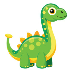 Fototapeta premium Cute Green Dinosaur Illustration