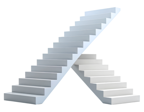 Two Pathways to Success in Minimalist Stair Format, Isolated PNG
