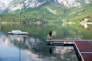 Molveno lake in Trentino, Italy.