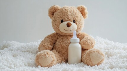 Playful teddy bear cozy home environment soft toy photography comforting atmosphere close-up view childhood memories, 9 September
