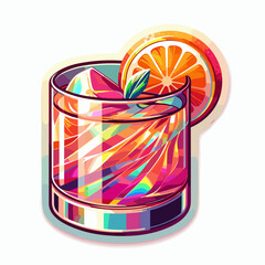 Fototapeta premium Whiskey sour cocktail with orange slice 