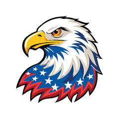 USA eagle vector illustration, American patriotic bald eagle design, national symbol, 4th of July freedom emblem