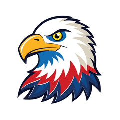 USA eagle vector illustration, American patriotic bald eagle design, national symbol, 4th of July freedom emblem