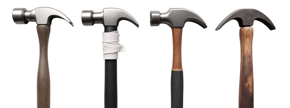 A group of four different types of hammers