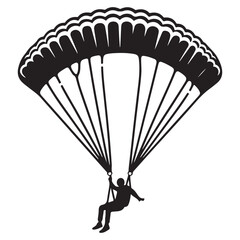 A man with parachute vector illustration.