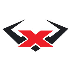 Letter x bull logo