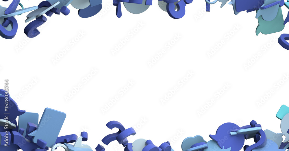 Poster touching 3d rendering flying email icon with his fin