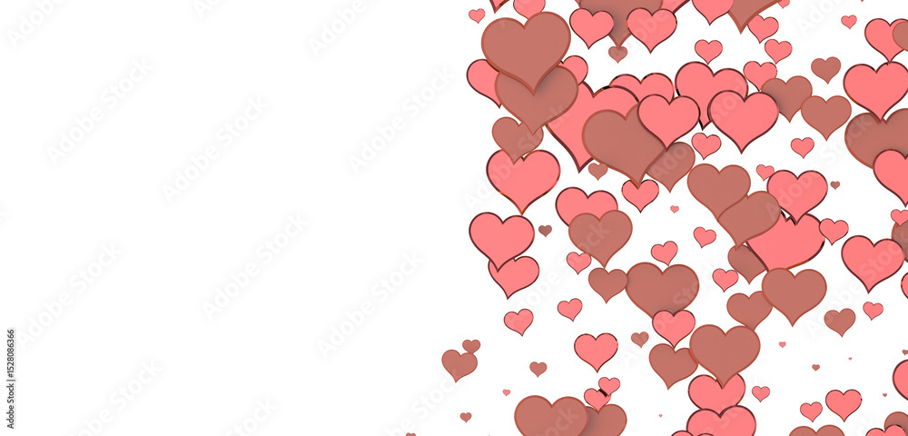 Poster realistic isolated heart confetti on the transparent background for decoration and covering. in tran