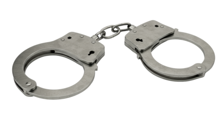 Isolated Metal Handcuffs with Keyholes