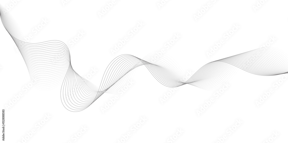 Leinwandbilder Abstract grey, white smooth element swoosh speed wave modern stream background. Wave with lines created using blend tool. Abstract frequency sound wave lines and twisted curve lines background.	