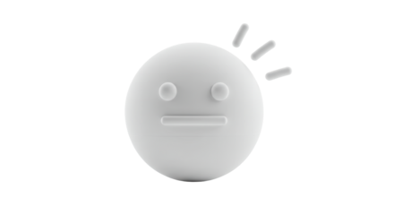 Isolated Minimalist Face with Raised Eyebrows and Neutral Expression