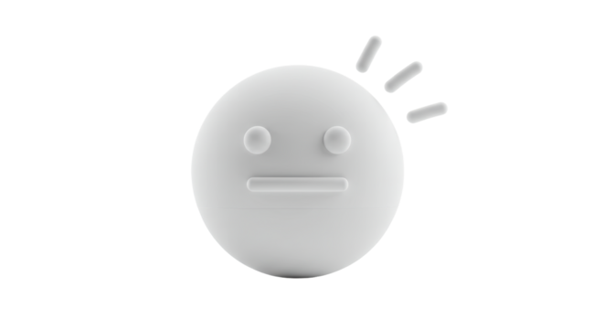 Isolated Minimalist Face with Raised Eyebrows and Neutral Expression