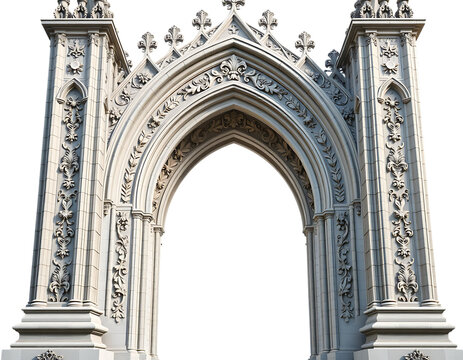 Ornate stone archway, Gothic architecture detail. - Powered by Adobe