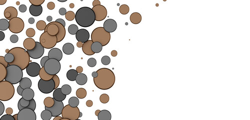 Multicolor confetti abstract background with a lot of falling pieces, isolated on a white background.