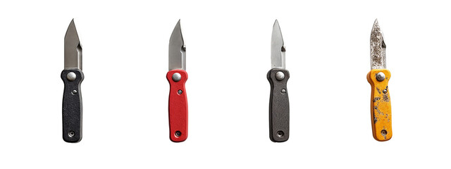 Fototapeta premium A set of four different colored knives