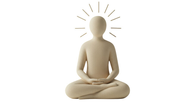 Isolated Meditation Figure in Lotus Position