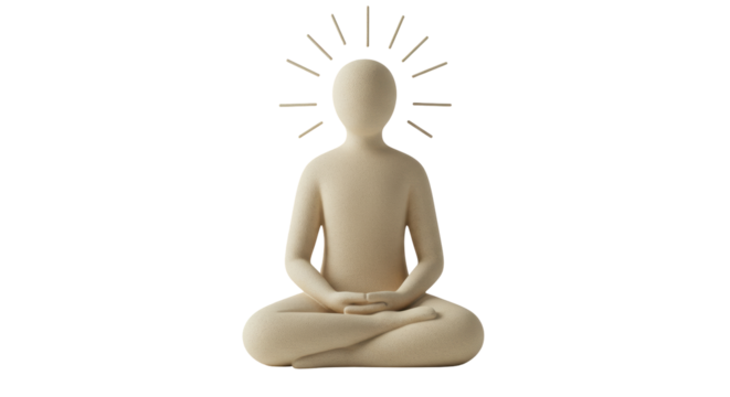 Isolated Meditation Figure in Lotus Position