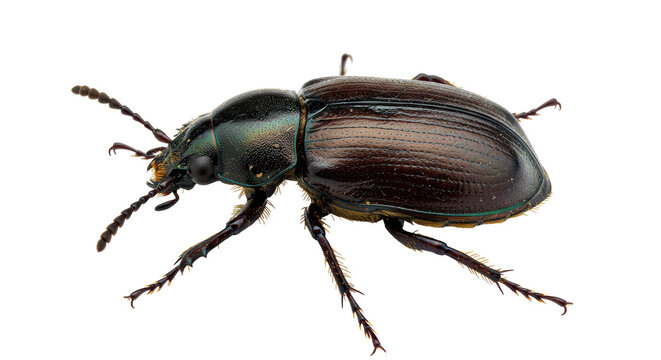 Isolated Ground Beetle Close-up
