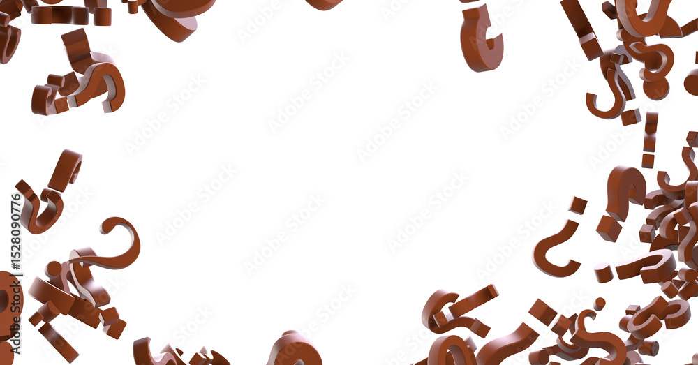 Poster question marks. Computer generated 3d