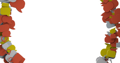 touching 3D rendering flying email icon with his fin