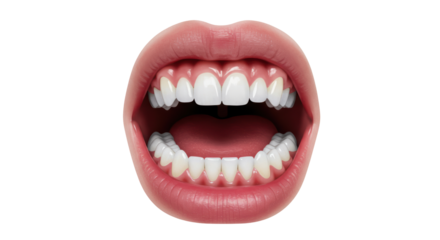 Isolated Open Mouth Showing Teeth and Tongue