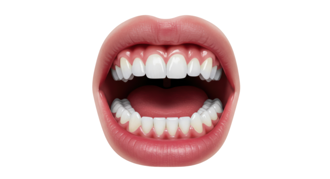 Isolated Open Mouth Showing Teeth and Tongue - Powered by Adobe