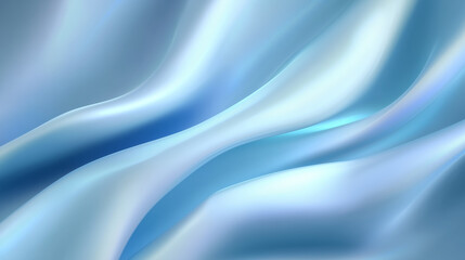 Soft blue silk fabric flows elegantly in gentle waves creating a calming atmosphere. Smooth texture and rich color enhance luxury feel. Concept of fashion, interior design, textiles