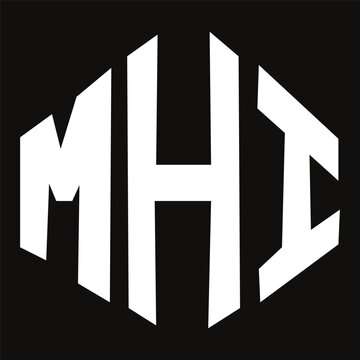 MHI letter logo design with polygon shape