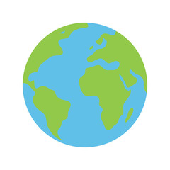 Earth icon vector illustration, planet globe minimalist design, world map symbol, eco-friendly international graphic
