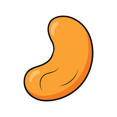 Cashew nut vector illustration, whole and split kernel graphic, healthy organic snack, tropical food ingredient