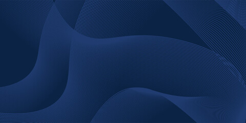 3D modern wave curve abstract presentation background. Luxury paper cut background. Abstract decoration, golden pattern, halftone gradients, 3d Vector illustration. Dark blue background