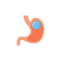 Gastric balloon weight loss intragastric surgery. Stomach gastric balloon operation vector icon