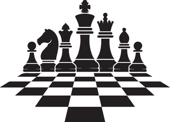 Strategic Chess Pieces on Classic Board A Visual Representation of Strategy and Gameplay