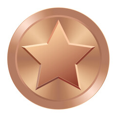 Obraz premium Bronze award medal with star Illustration for web and games