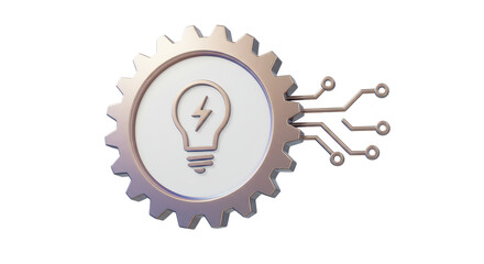 Isolated Gear with Light Bulb and Circuit Board Innovation