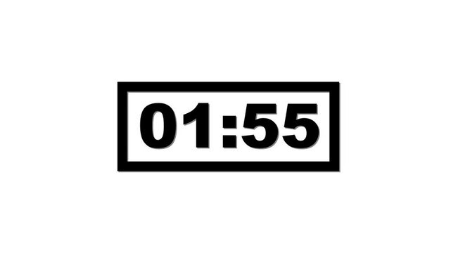 2 minute timer countdown animation,120 to 0 countdown Two minute countdown timer animation. Animated rectangle shaped stylish smooth tailed line indicator.