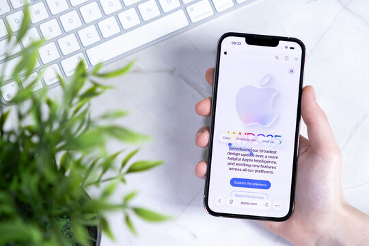 Poznan, Poland - June 10, 2025: NEW IOS 26 and Liquid Glass design on an Apple iPhone, showing cutting-edge mobile technology and future interface advancements