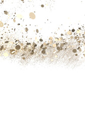 gold  serpentine confetti on transparent background. luxury isolated PNG