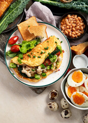 Breakfast food concept. Various ways of cooking chicken eggs.