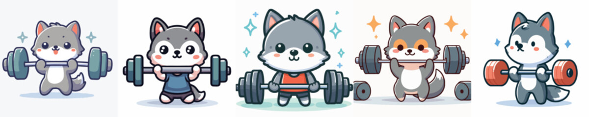 wolf vector sport lifting weights